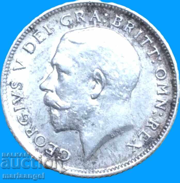 Livrarea 6 pence 1915 Marea Britanie George V argint