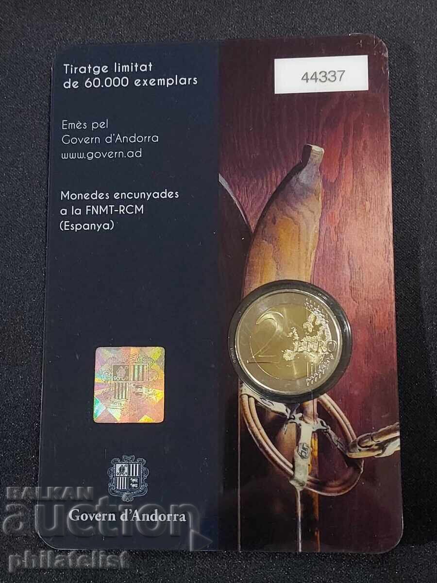 Auction  Andorra 2024 - 2 euros - Skiing in Andorra Coincard BU