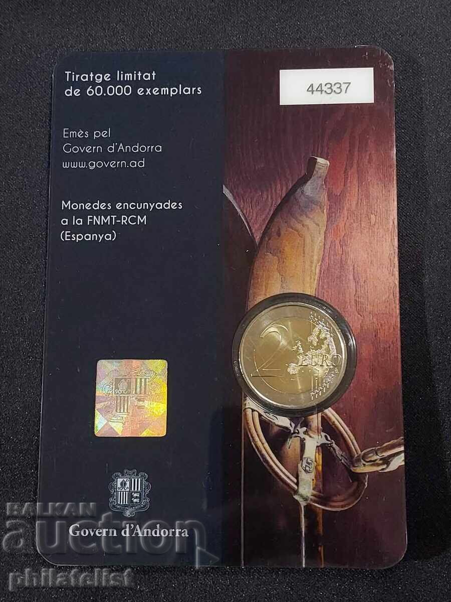 Delivery of Andorra 2024 - 2 euros - Skiing in Andorra Coincard BU