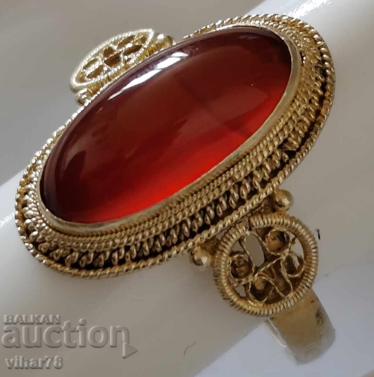 Ασημένιο δαχτυλίδι με καρνελιάνα με τιμή € 73.99 | 144.71 BGN