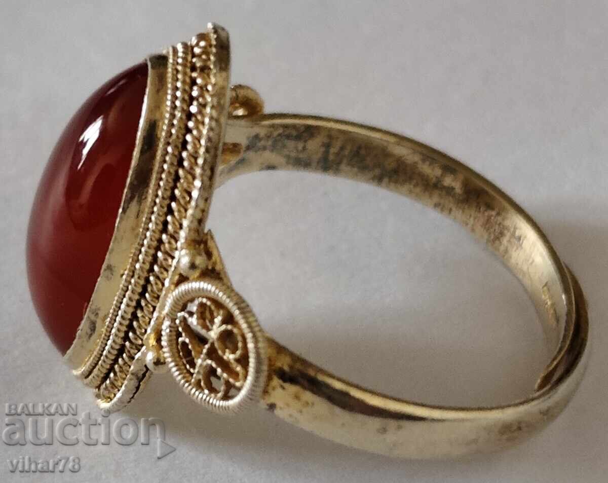 Δημοπρασία Ασημένιο δαχτυλίδι με καρνελιάνα