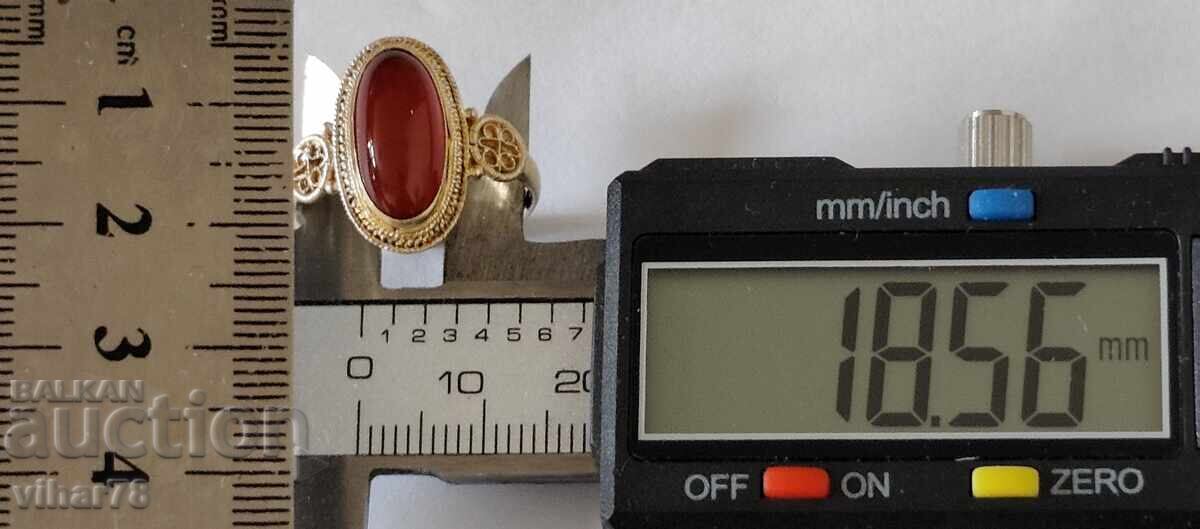 Παράδοση Ασημένιο δαχτυλίδι με καρνελιάνα