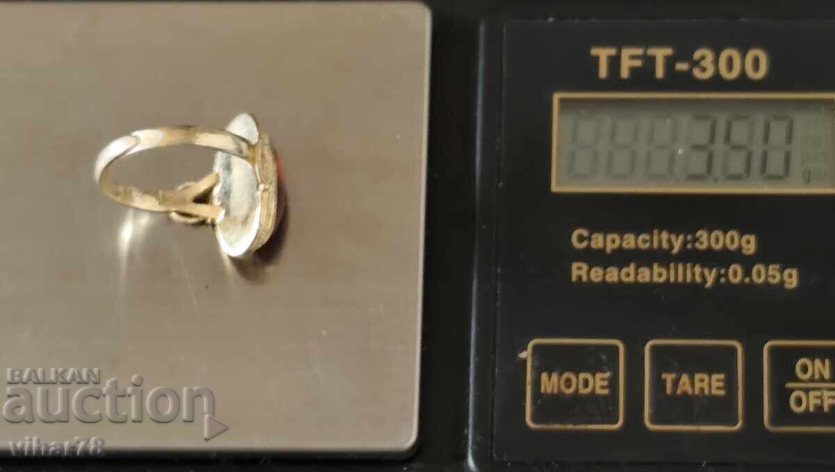 Ασημένιο δαχτυλίδι με καρνελιάνα - 5