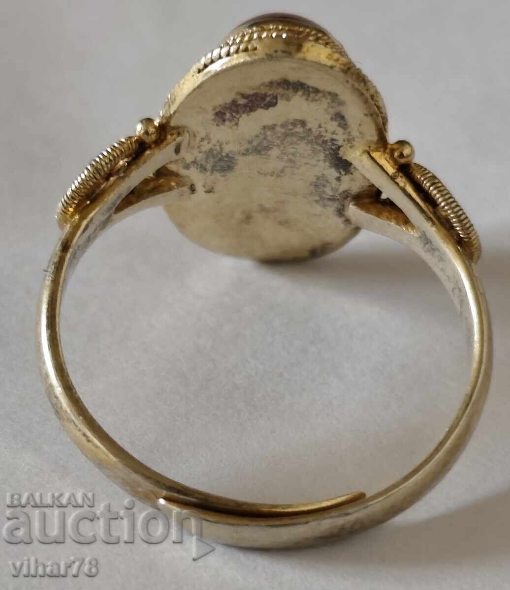 Ασημένιο δαχτυλίδι με καρνελιάνα - 7