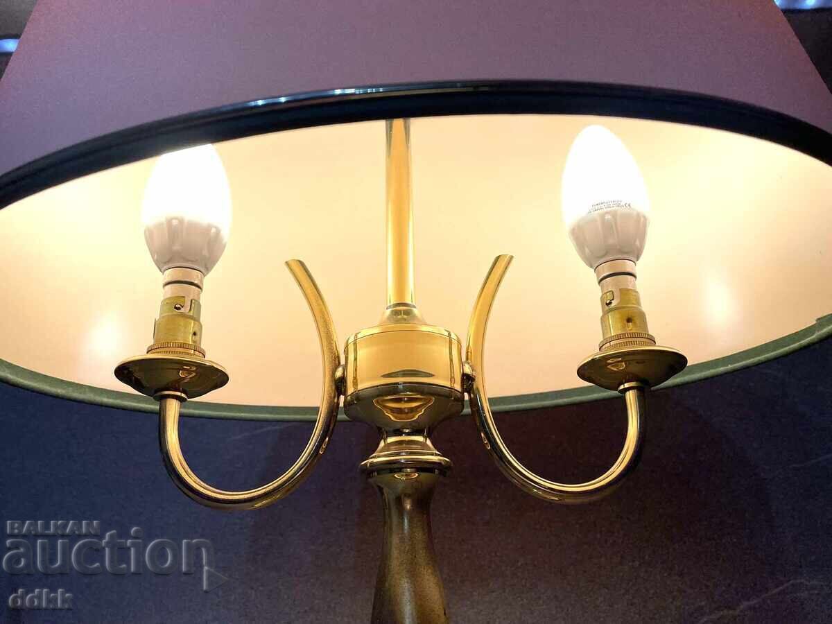 Όμορφο διπλό ορειχάλκινο φωτιστικό από την Αγγλία, σε λειτουργία - 6