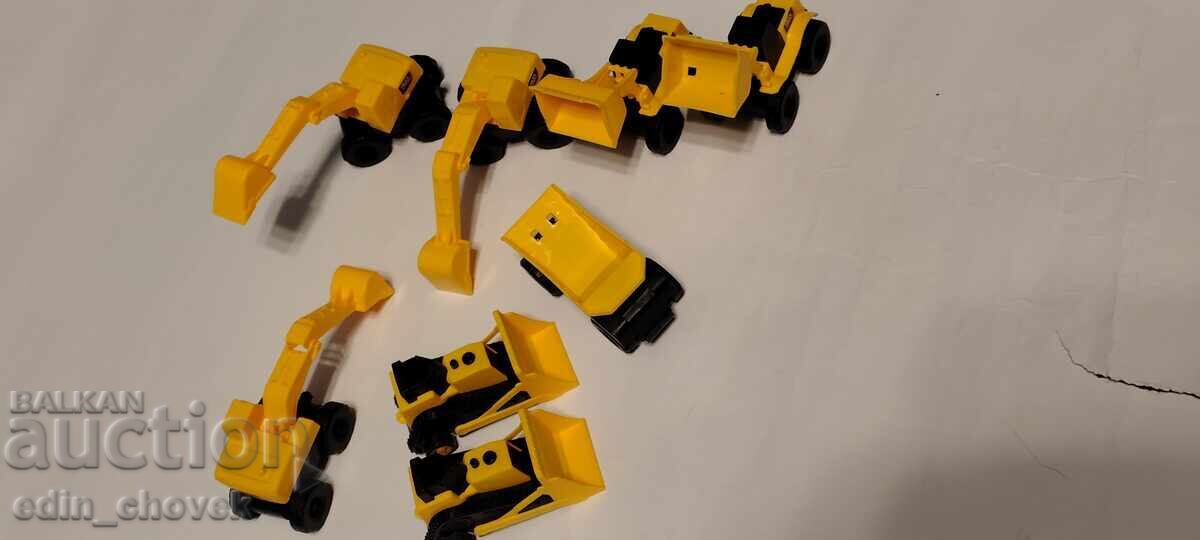 Excavatoare din plastic, buldozere, basculante, încărcătoare frontale