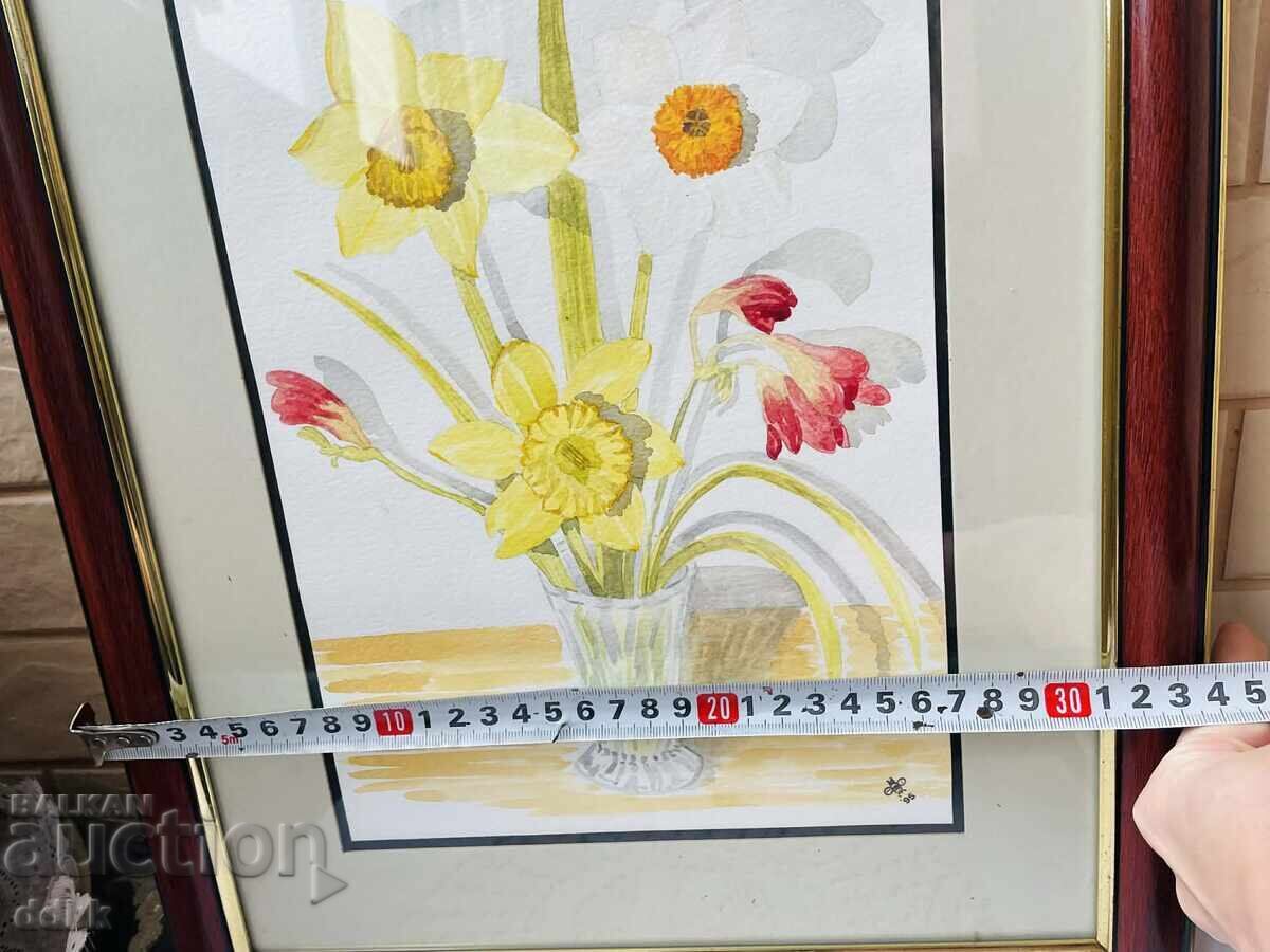 Narcise pictate frumos din Anglia, în ramă cu preț € 30.00 | 58.68 BGN