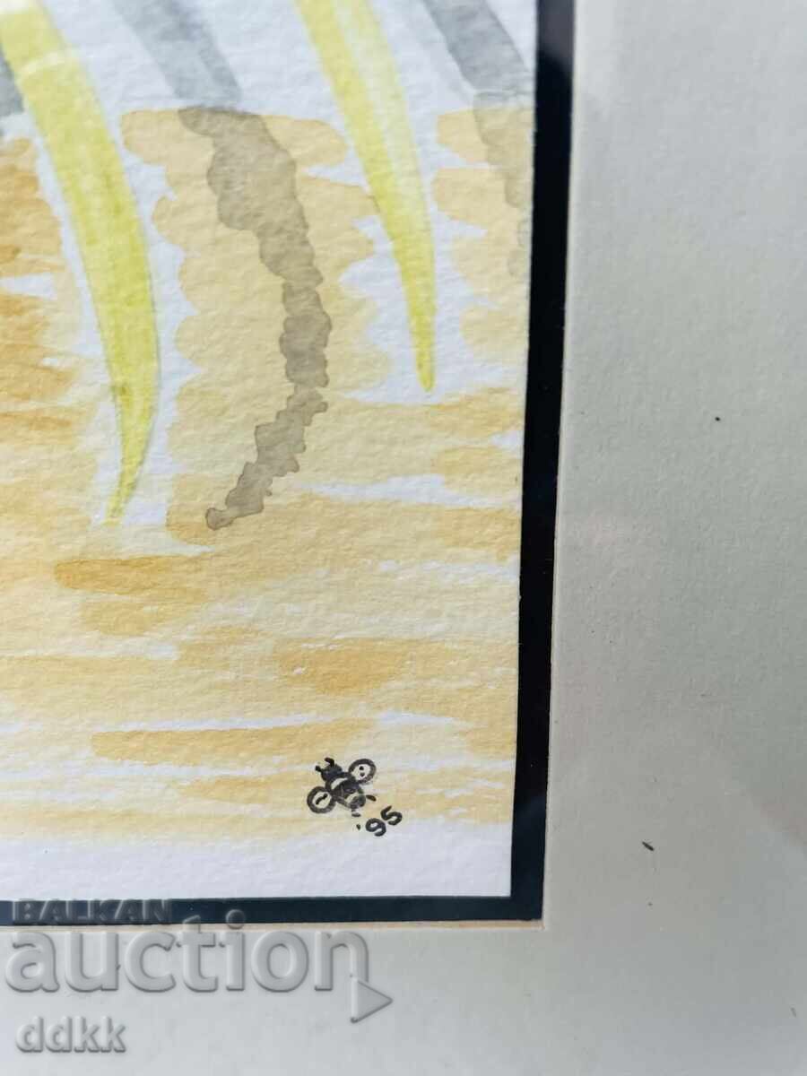 Красиви рисувани нарциси от Англия в рамка - 6