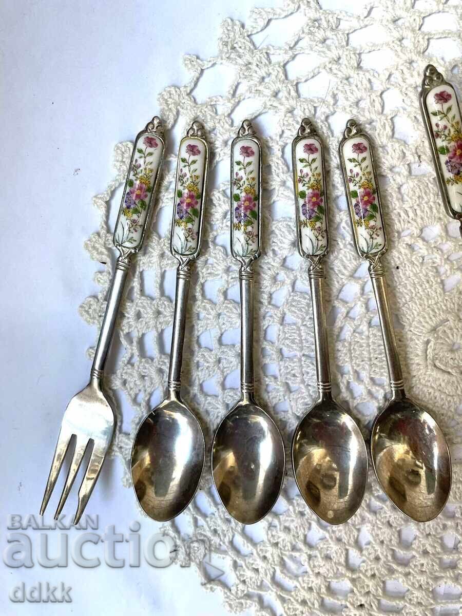 Όμορφα μαχαιροπήρουνα από την Ιαπωνία με πορσελάνινη πλάκα - 6