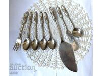 Beautiful Japanese cutlery with porcelain tile