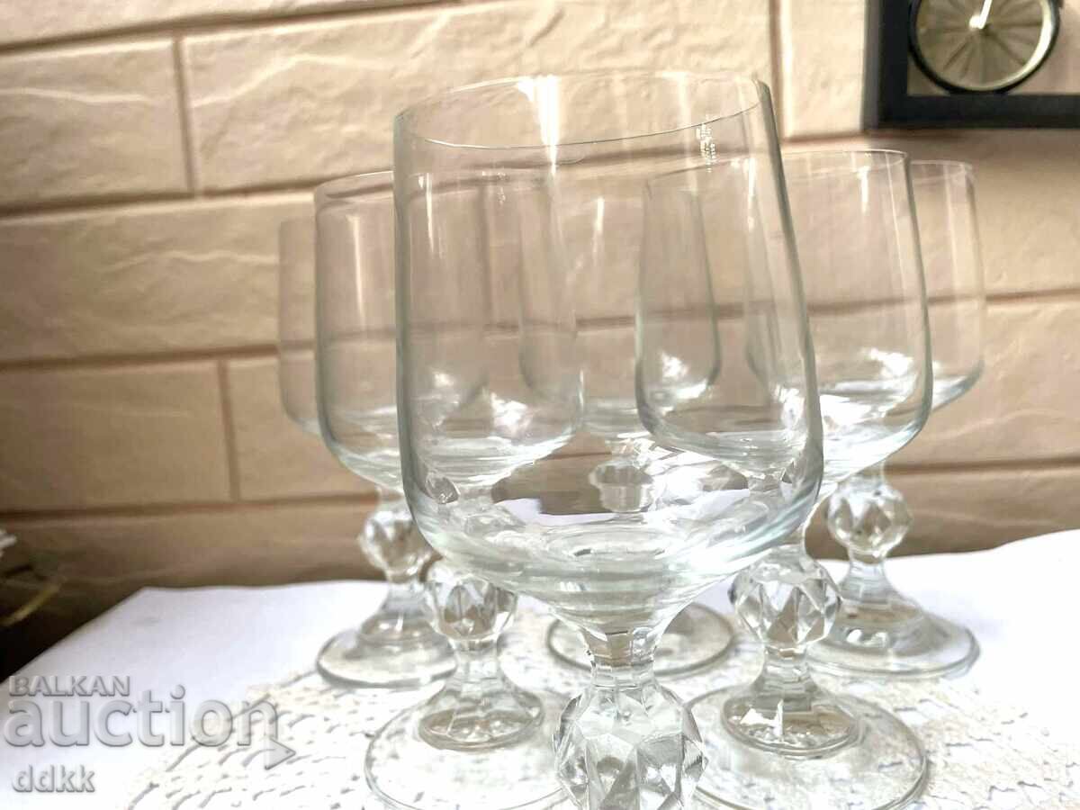 Pahare subțiri din cristal vechi, frumoase, 6 buc - 5