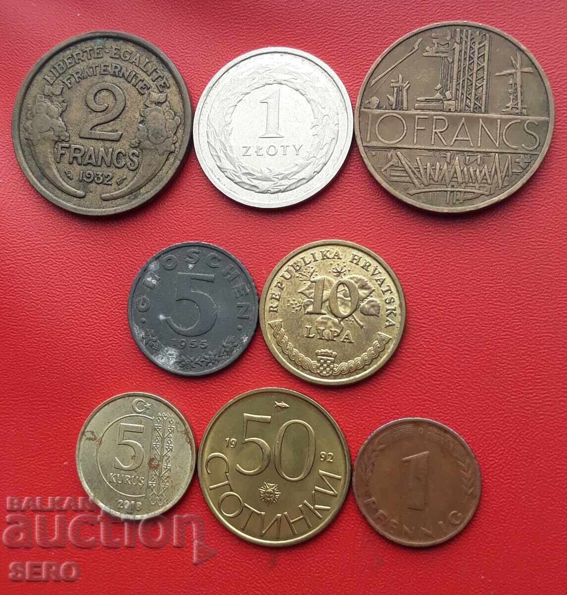 Lot mixt de 8 monede