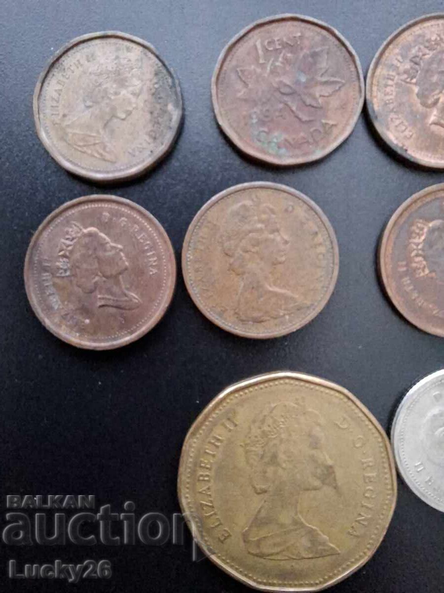 Lot of 10 Canadian cents and dollars 1976 - 2010 - 5