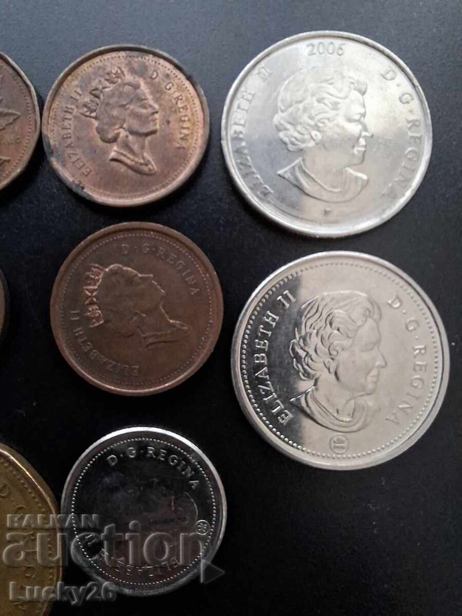 Lot of 10 Canadian cents and dollars 1976 - 2010 - 6