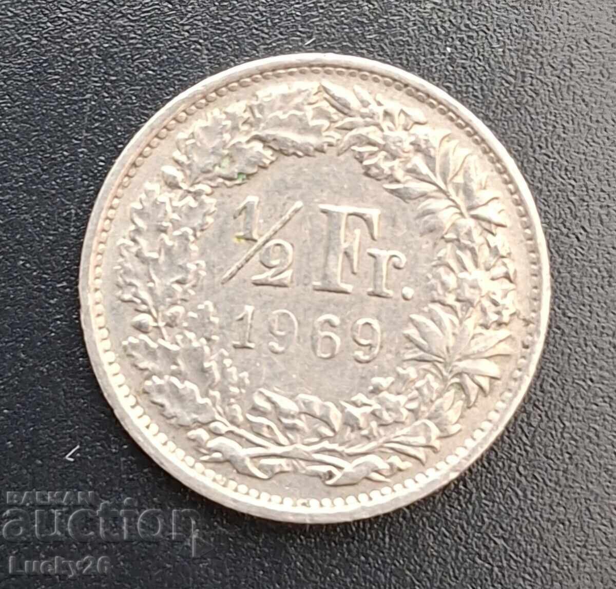 Switzerland ½ Franc, 1969