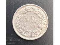 Швейцария ½ франк, 1969