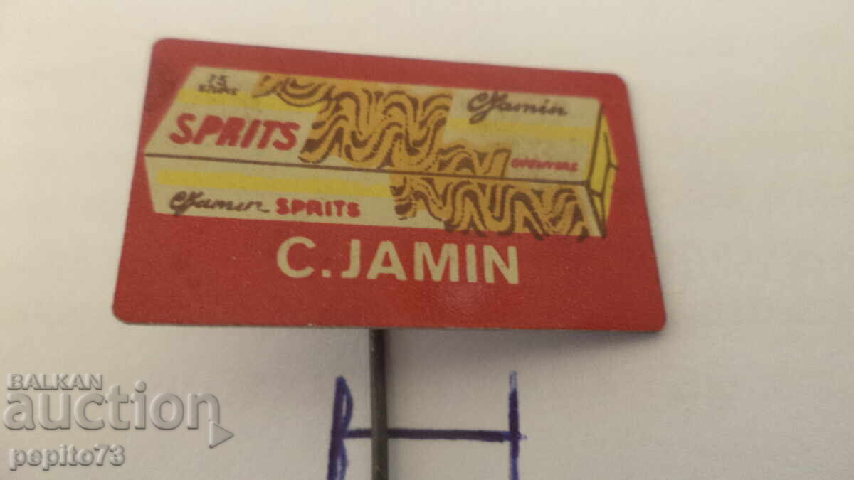 Licitație znachka reklamna ,C. Jamin,tip biscuiți cu ulei