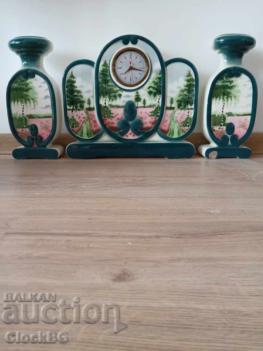 Ρολόι vintage κεραμικό - σετ
