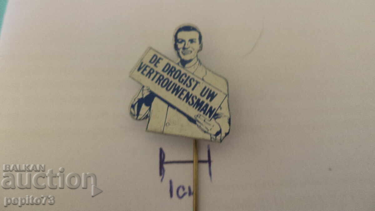 Licitație Insigna publicitară, de Drogist uw Vertrouwensman, farmacist