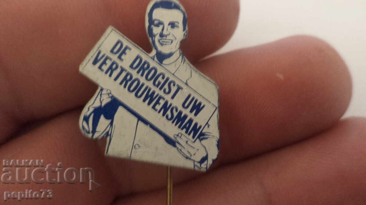 Insigna publicitară, de Drogist uw Vertrouwensman, farmacist