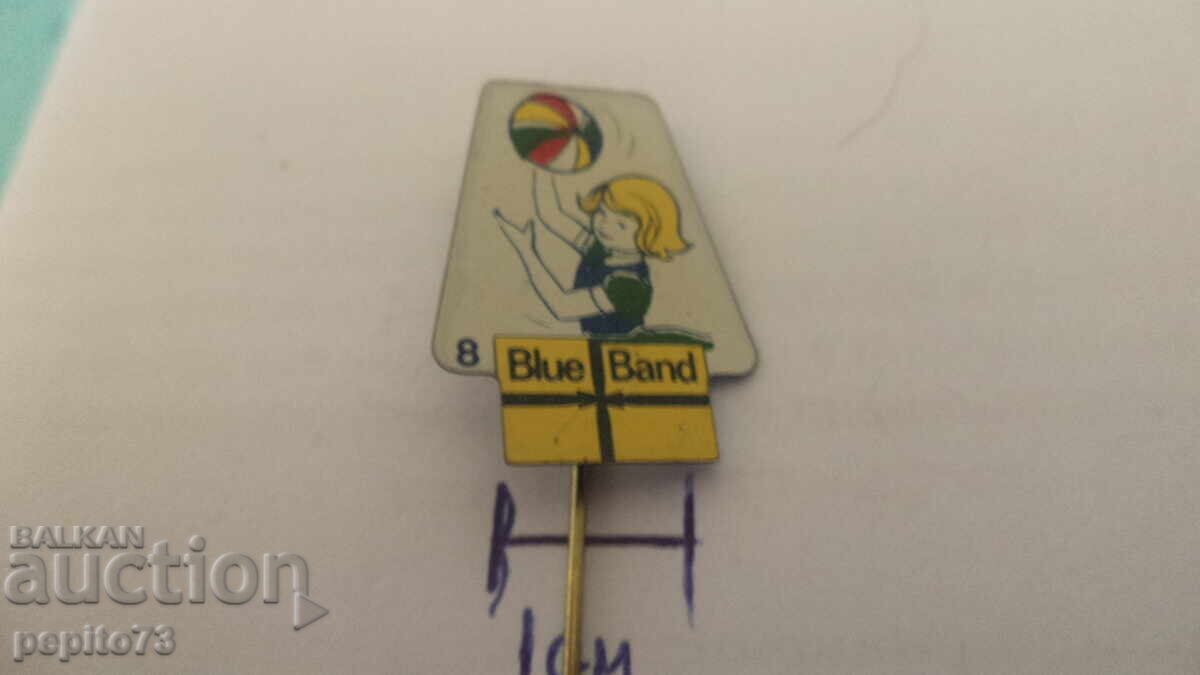 Advertising badge, Blue Band, margarine brand with price € 1.00 | 1.96 BGN