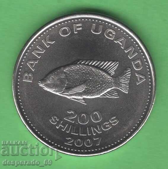 (¯`'•.¸ 200 șilingi 2007 UGANDA UNC ¸.•'´¯)