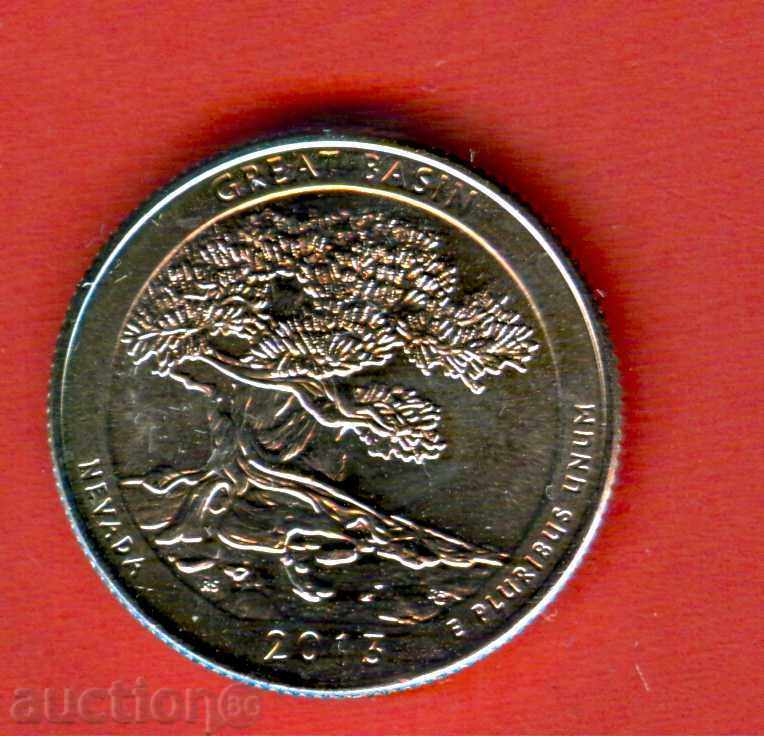 ΗΠΑ USA 25 cent έκδοση 2013 P NEVADA ΚΑΙΝΟΥΡΓΙΟ UNC