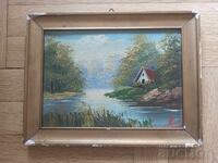 Pictură de autor foarte veche, ulei pe pânză