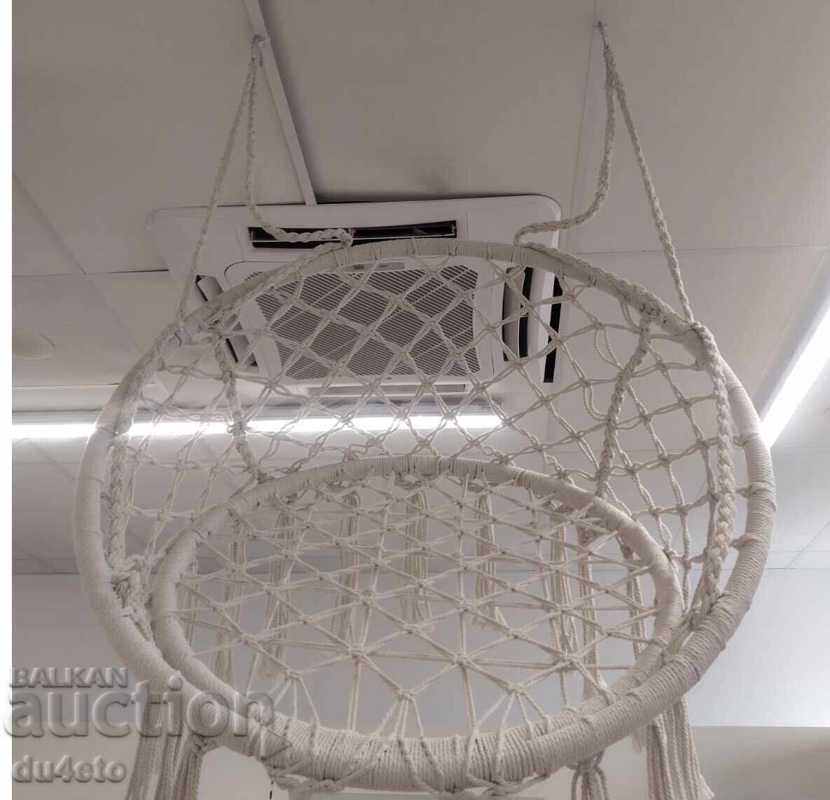 Hanging garden swing and macrame hammock for terrace - 7
