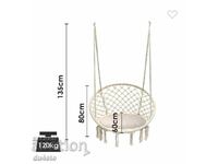 Leagăn de grădină suspendat și hamac macrame pentru terasă