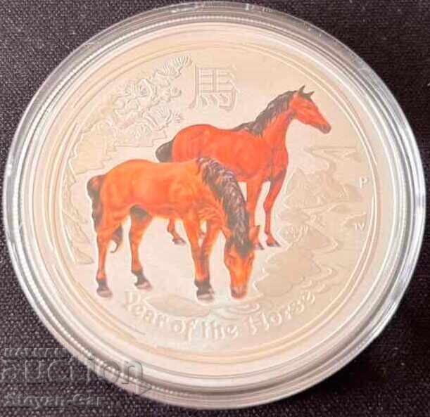 Monedă de argint Lunar Seria 2 colorată 2014 1 oz