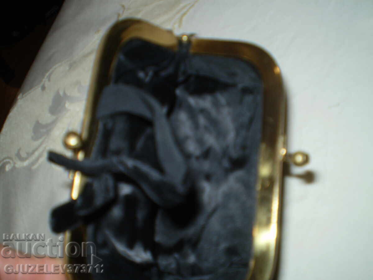 Παράδοση Αντίκα χειροποίητη, χειροκέντητη, μικρή μαύρη τσάντα