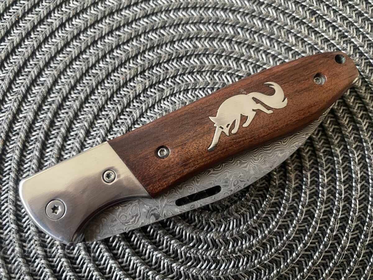 Briceag pliabil imitând oțel damasc 90x210 - LISICA - 6