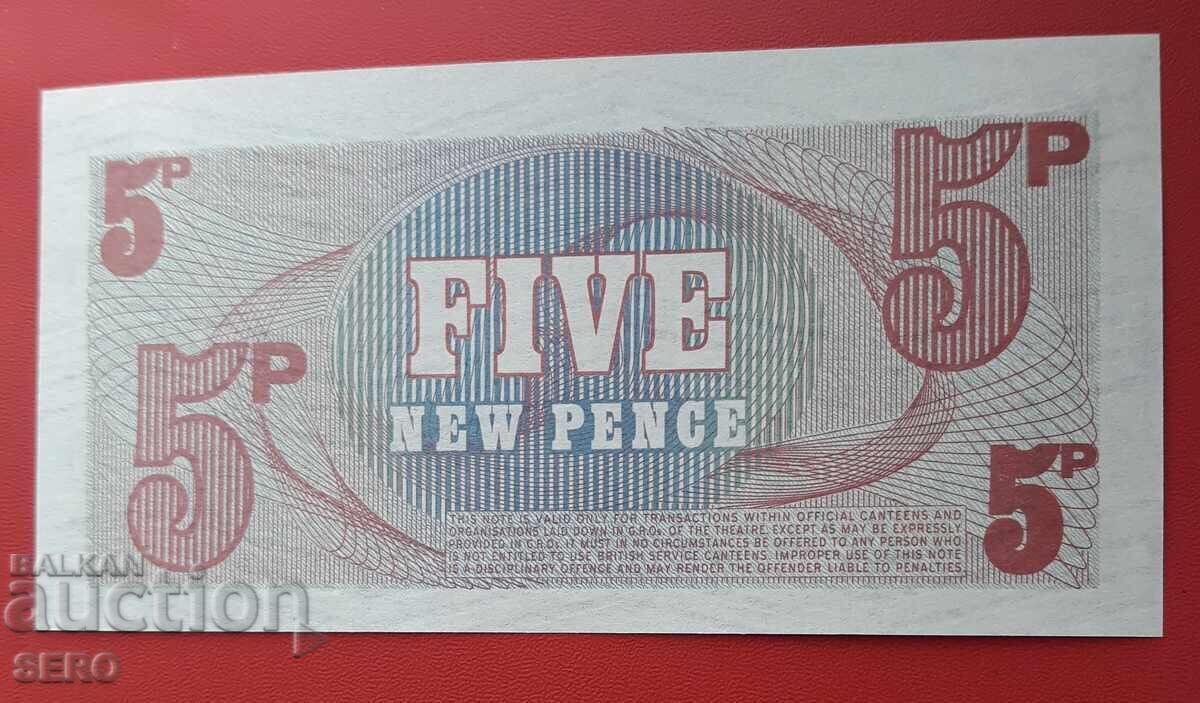 Bancnotă-Marea Britanie-5 pence ediție militară seria 6 cu preț € 0.50 | 0.98 BGN Bancnotă-Marea Britanie-5 pence ediție militară seria 6 cu preț € 0.50 | 0.98 BGN