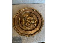 Panou de perete vechi din bronz, tractor FORD
