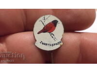 Advertising badge, Zwartkopnon, black-headed munia