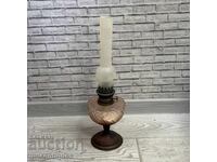 Lampă de gaz vintage mare, cu rezervor de sticlă