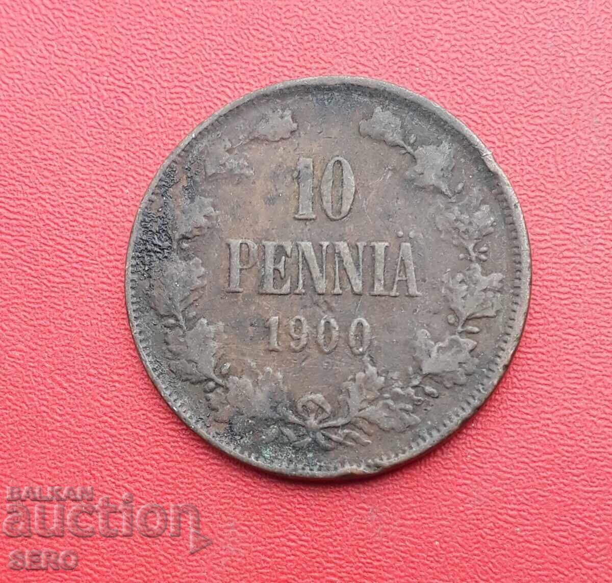 Russia / For Finland / 10 Penniä 1900 - Rare
