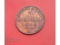 Германия-Прусия-3 пфенига 1854 А-Берлин