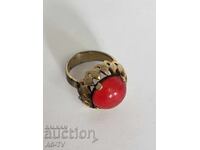 Star ring with red stone