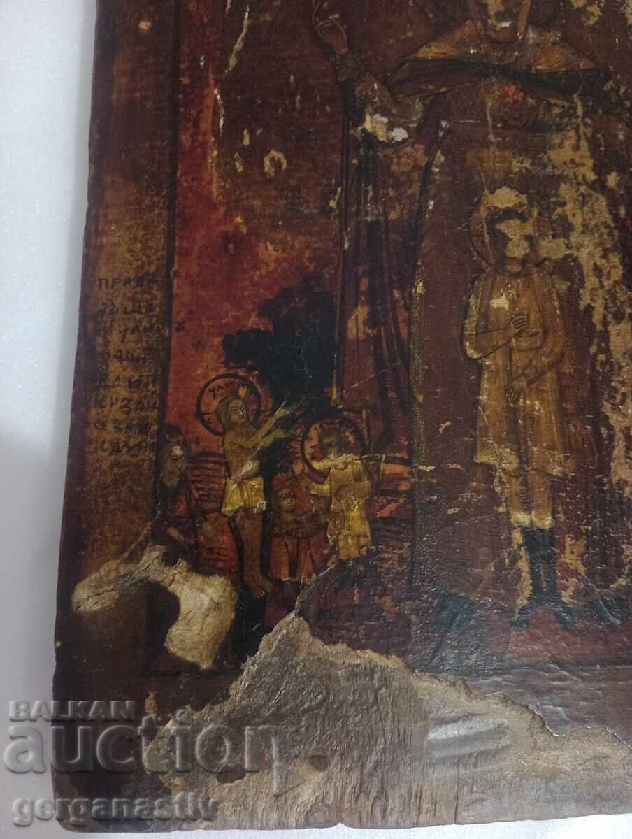 Licitație Icoană veche Sfinții Chiric și Iulita