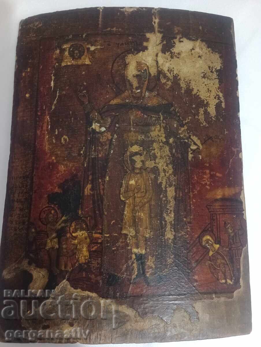 Icoană veche Sfinții Chiric și Iulita