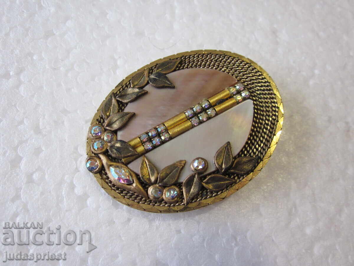 Δημοπρασία Χειροποίητη Γερμανική γυναικεία επιχρυσωμένη καρφίτσα MARENA