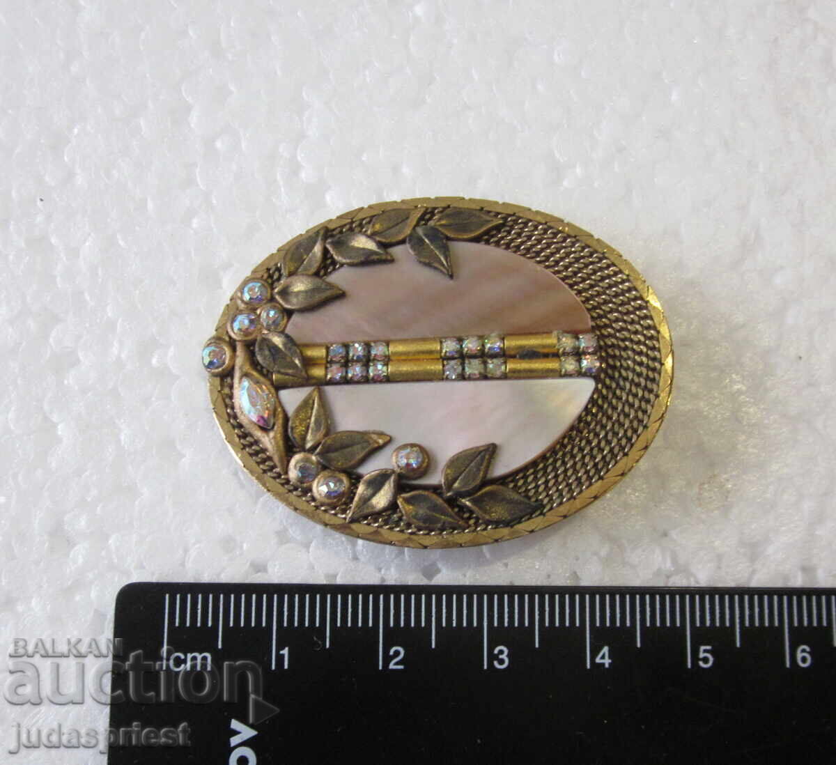 Χειροποίητη Γερμανική γυναικεία επιχρυσωμένη καρφίτσα MARENA - 5