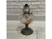 Lampă de masă elegantă cu corp din sticlă canelată și metal