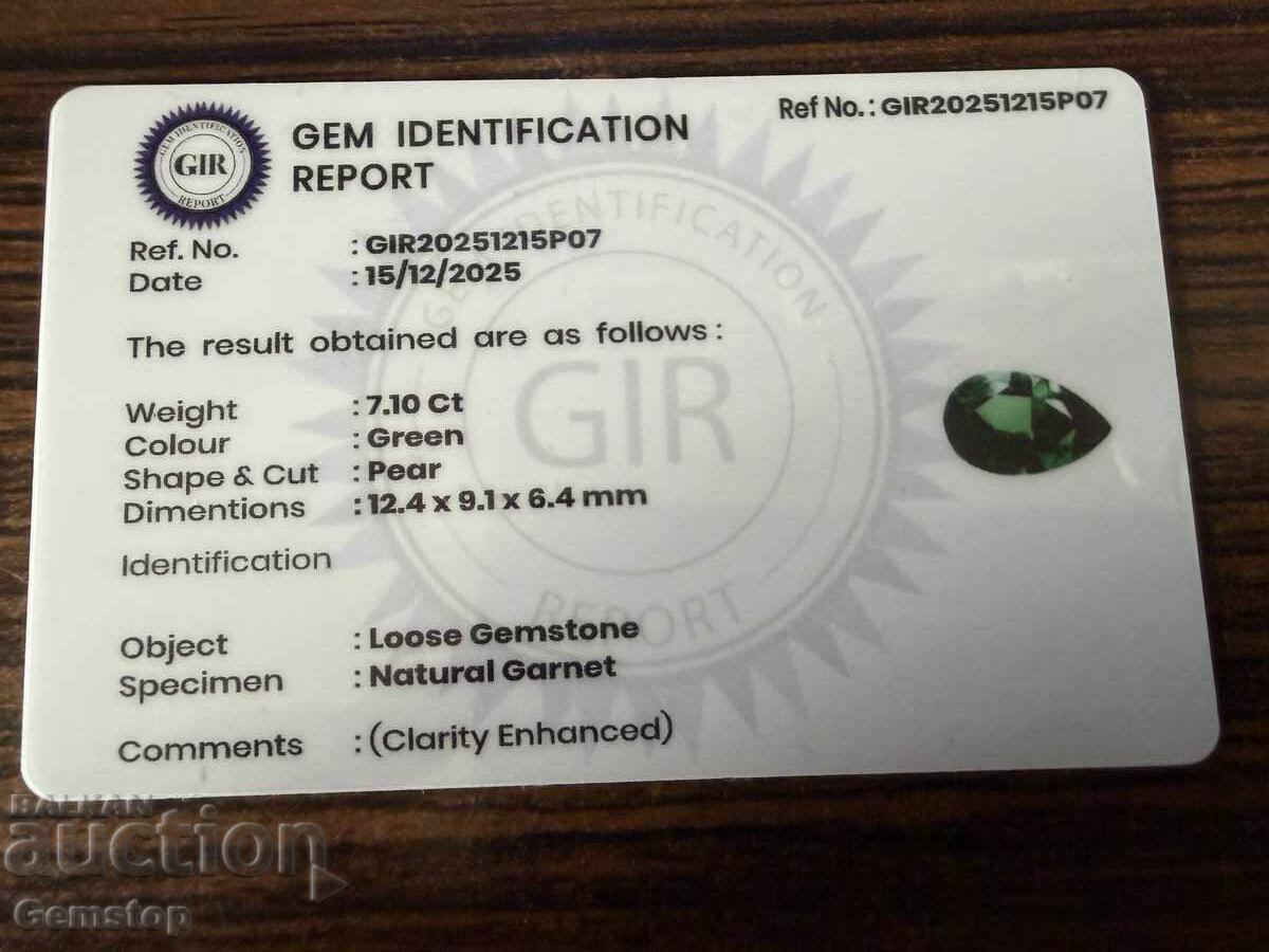 BZTS! 7.10 k estestvenă piatră granat pară cert. GIR de la 1st! - 6 BZTS! 7.10 k estestvenă piatră granat pară cert. GIR de la 1st! - 6