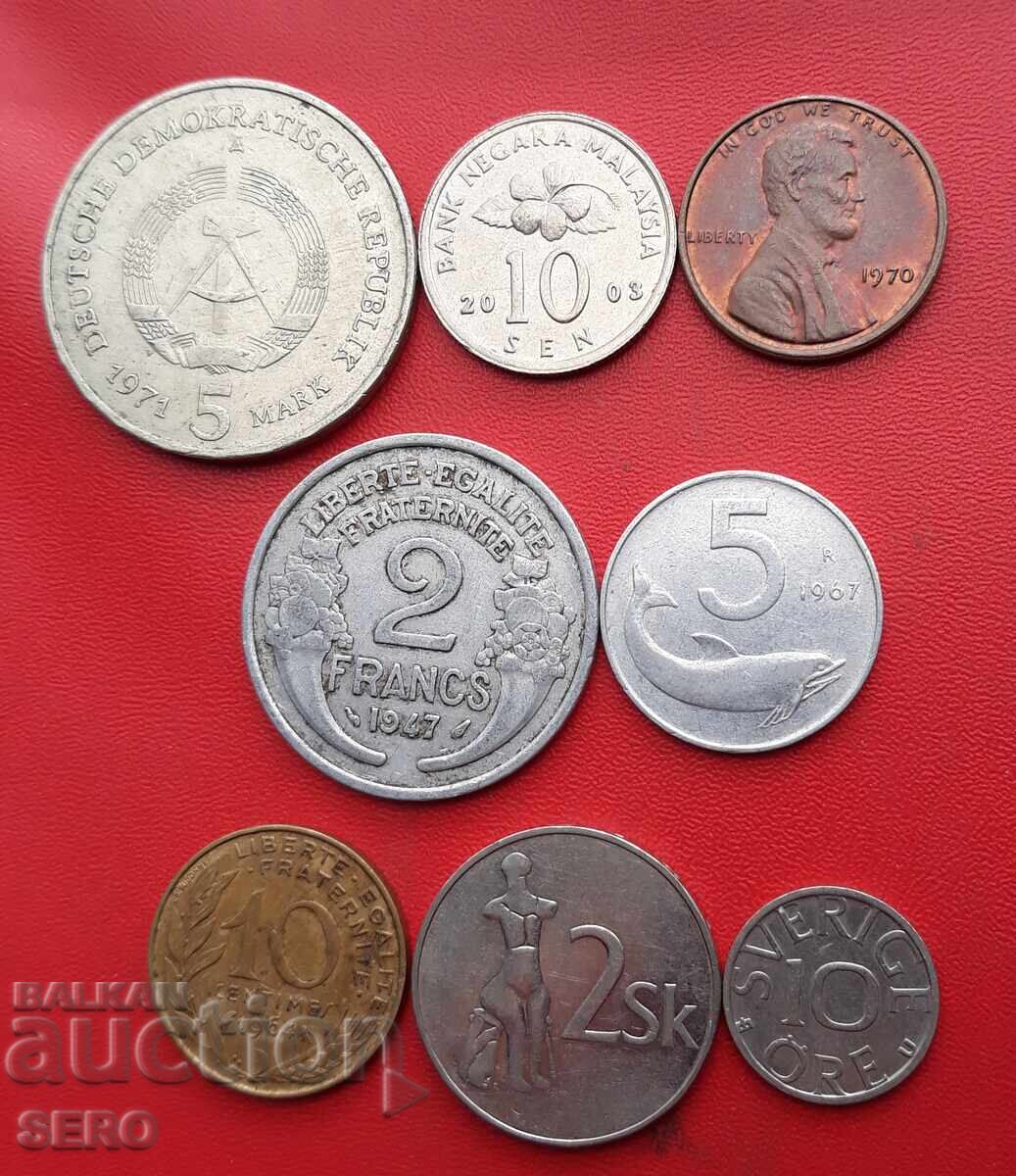 Lot mixt de 8 monede