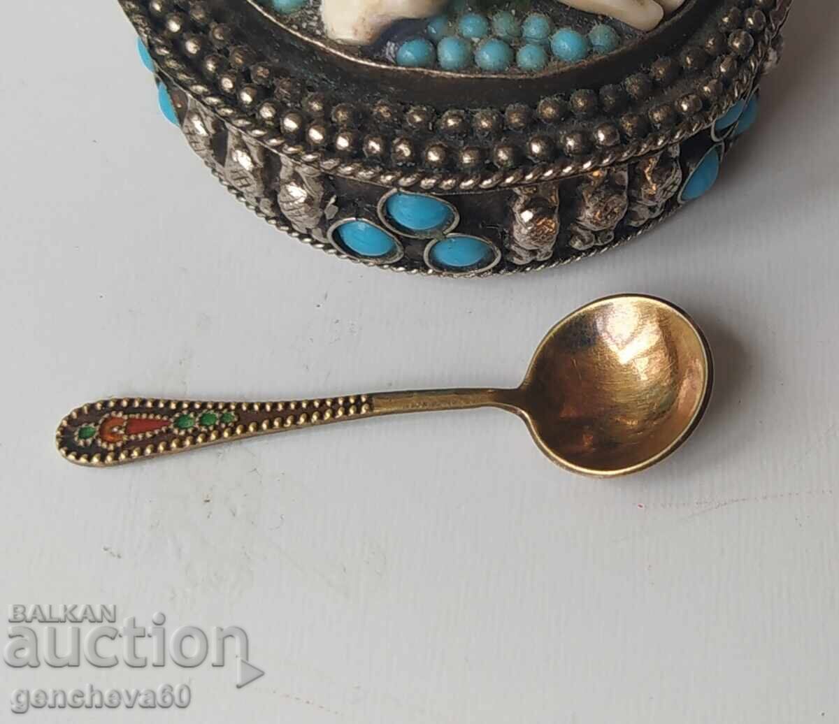 Vintage Russian gold-plated spoon silver 875 - 5