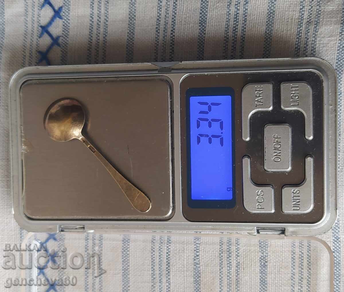 Vintage Russian gold-plated spoon silver 875 - 6