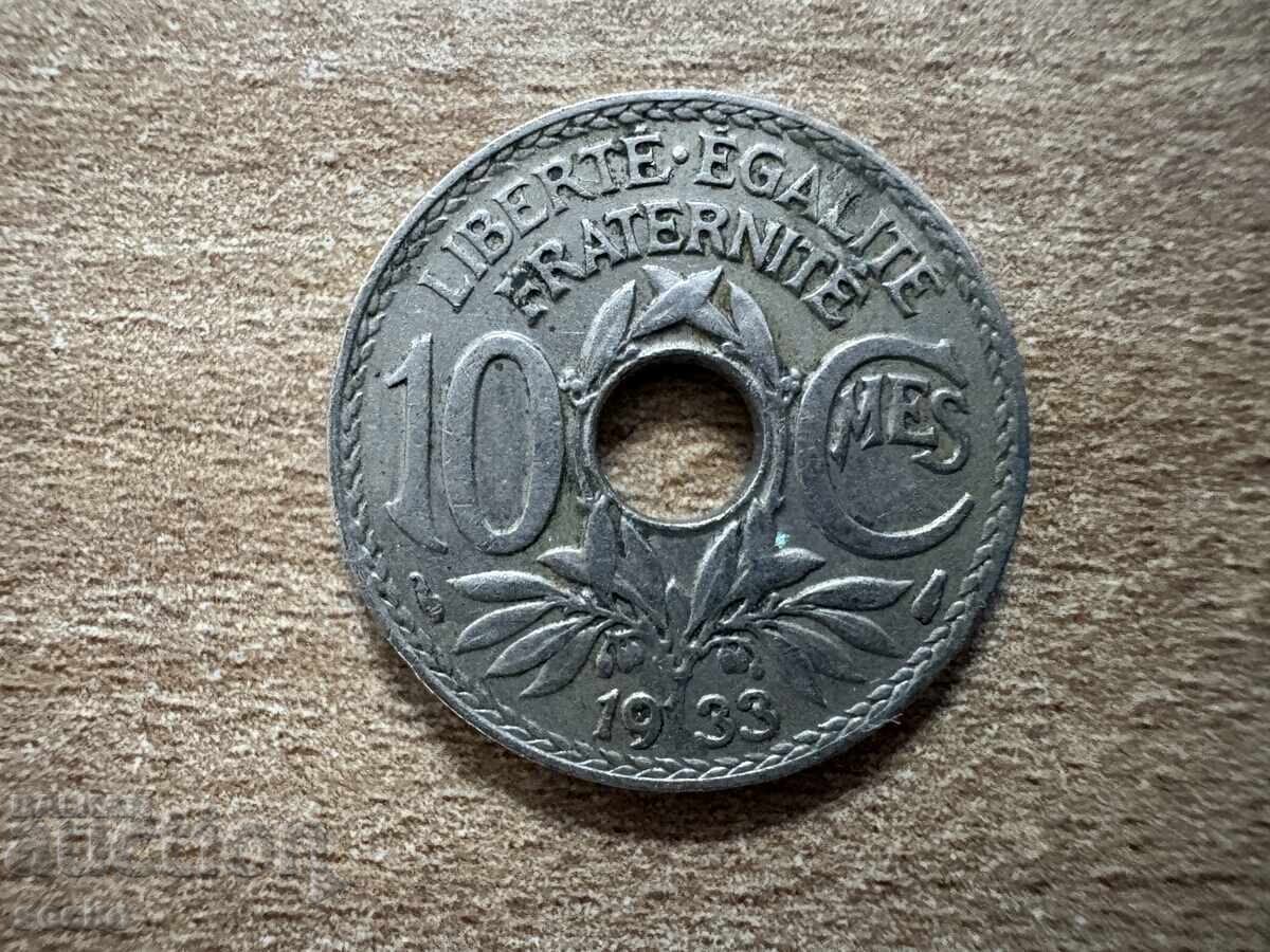 Franța - 10 centime (1933)